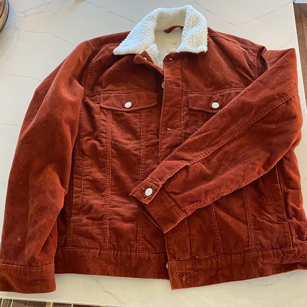 H&M Pile/Fleece Lined Corduroy Jacket - L